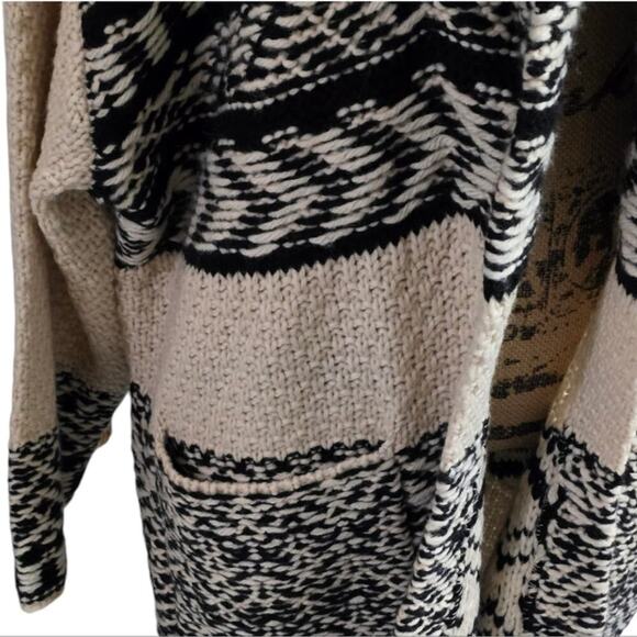 Lucky Brand Women's Fair Isle Print Coatigan Wool Cream &‎ Black Plus XXL NEW - Picture 5 of 12